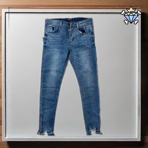 BOOHOO MAN SUPER SKINNY DISTRESSED ANKLE JEANS SIZE 32 WAIST STREETWEAR